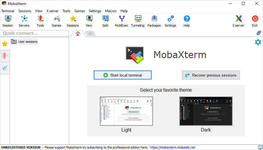 First opening MobaXterm