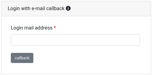 Login via E-Mail Callback